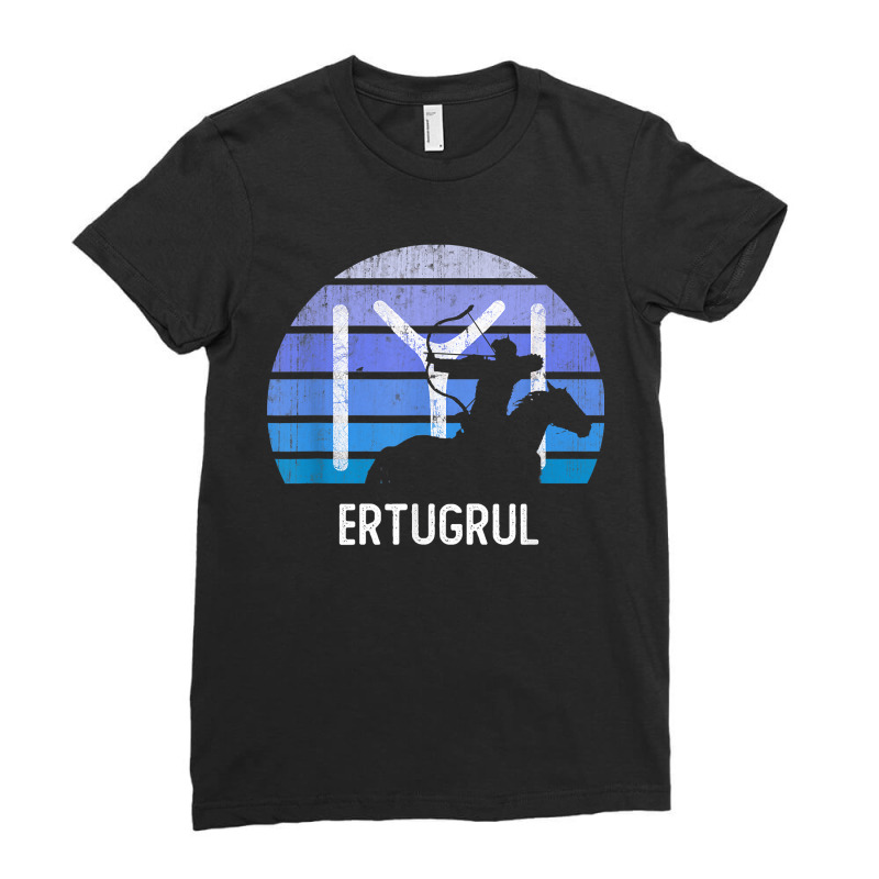 Vintage Ertugrul Horse Archer Kayi Flag Symbol Horseman Ladies Fitted T-Shirt by MarthaKartchner | Artistshot