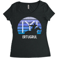 Vintage Ertugrul Horse Archer Kayi Flag Symbol Horseman Women's Triblend Scoop T-shirt | Artistshot