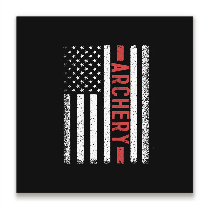 Archery American Flag, Archery American Flag Art, Archery American Fla Metal Print Square | Artistshot