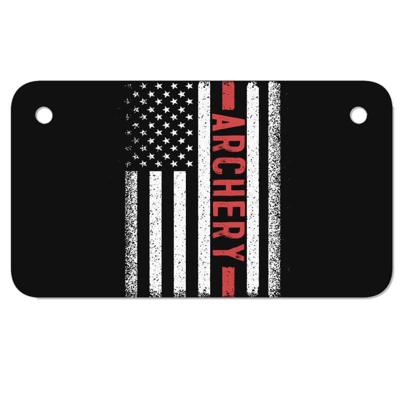 Archery American Flag, Archery American Flag Art, Archery American Fla Motorcycle License Plate | Artistshot