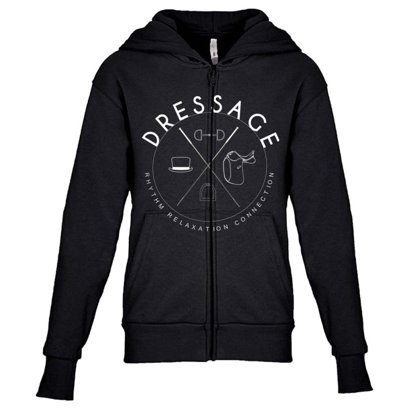 Dressage Rider Shirt Gift   Three Core Principles Of Dressag Youth Zipper Hoodie by cm-arts | Artistshot