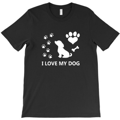 I Love My Dog Heart  Valentines Day T-shirt Designed By Siti