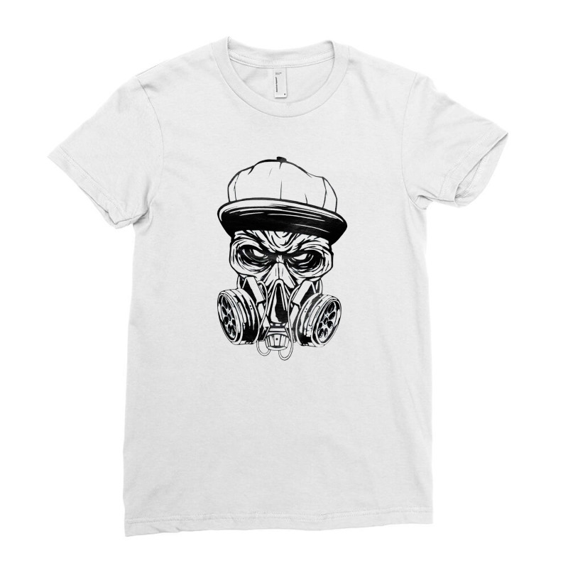 Gas Mask Zombie For Halloween, Spooky, Ladies Fitted T-shirt | Artistshot