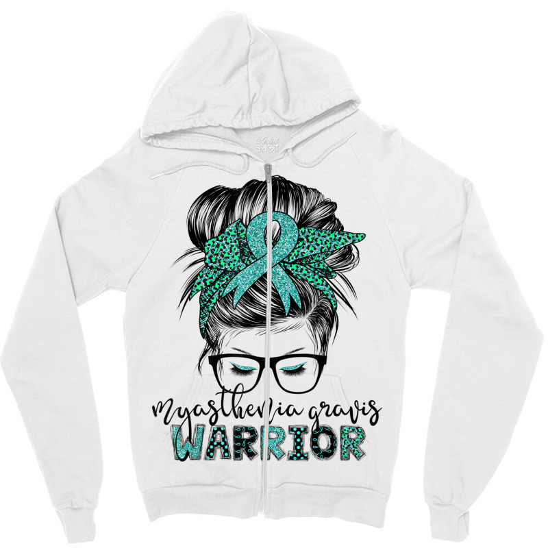 Myasthenia Gravis Warrior Mom Mg Awareness T Shirt Zipper Hoodie | Artistshot