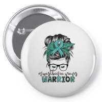 Myasthenia Gravis Warrior Mom Mg Awareness T Shirt Pin-back Button | Artistshot