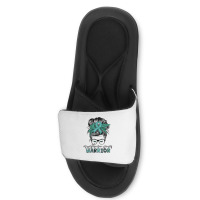 Myasthenia Gravis Warrior Mom Mg Awareness T Shirt Slide Sandal | Artistshot