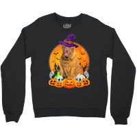 Scary Pumpkin Skull Witch Dogue De Bordeaux Dog Halloween Crewneck Sweatshirt | Artistshot