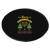 Merry Chrismukkah Chanukah Hanukkah Jewish Oval Patch | Artistshot