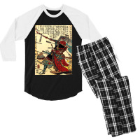 Samurai-warrior-poster-martial-arts-face-mask- Men's 3/4 Sleeve Pajama Set | Artistshot