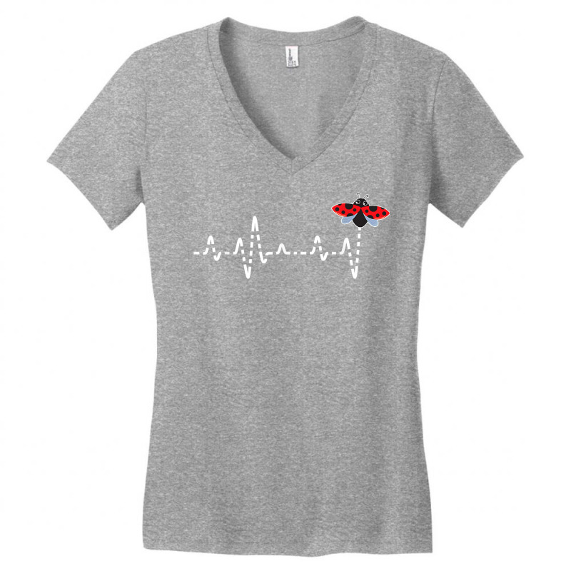 Ladybug Heartbeat   Insectology Zoology Insect Beetle Lover T Shirt Women's V-Neck T-Shirt by ardylanda | Artistshot