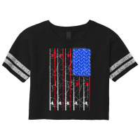 American Flag Fishing, American Flag Fishing Art, American Flag Fishin Scorecard Crop Tee | Artistshot