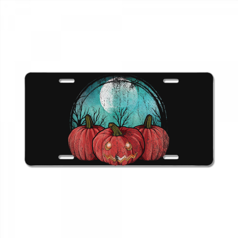 Spooky Jack O Lantern Halloween Costume Full Moon Pumpkin License Plate | Artistshot