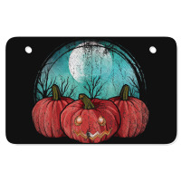 Spooky Jack O Lantern Halloween Costume Full Moon Pumpkin Atv License Plate | Artistshot