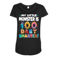 100th Day Of School Gift T  Shirt My Little Monster Is 100 Days Smarte Maternity Scoop Neck T-shirt | Artistshot