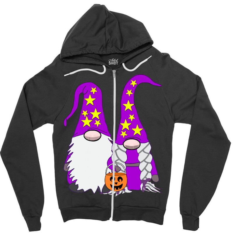 Halloween Gnomes T  Shirt Halloween Gnome Couple Witch Warlock Cute 82 Zipper Hoodie by lugeexaminer | Artistshot