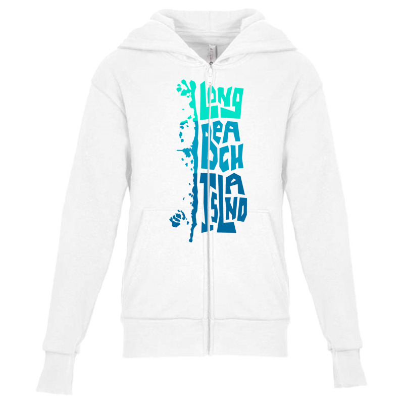 Lbi Long Beach Island New Jersey Shore Island Type Graphic Long Sleeve Youth Zipper Hoodie by cm-arts | Artistshot