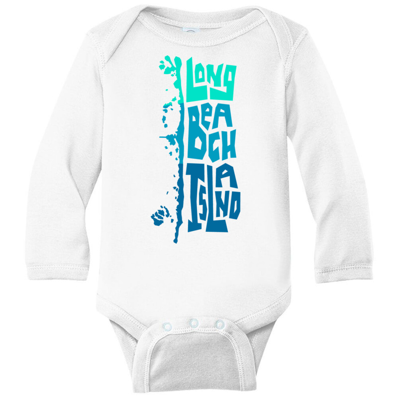 Lbi Long Beach Island New Jersey Shore Island Type Graphic Long Sleeve Long Sleeve Baby Bodysuit by cm-arts | Artistshot