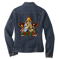 Nativity Scene In Christmas Star Jesus Birthday Graphic Sweatshirt Ladies Denim Jacket | Artistshot