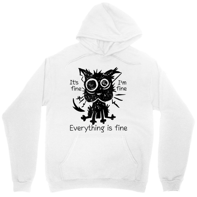 Everything Is Fine Funny Stressed Out Cat Graphic Tank Top Unisex Hoodie | Artistshot