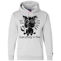 Everything Is Fine Funny Stressed Out Cat Graphic Tank Top Champion Hoodie | Artistshot