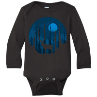 Night In The Forest, Night In The Forest Art, Night In The Forest Vint Long Sleeve Baby Bodysuit | Artistshot