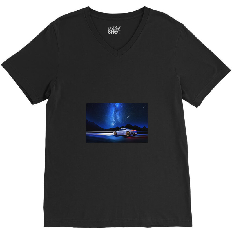 Supercar Milky Way V-Neck Tee by ShawnMochol | Artistshot