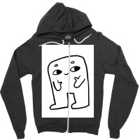 Smile Cartoon Doodle Character Minimal Art Design Zipper Hoodie | Artistshot