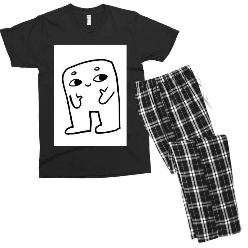 Smile Cartoon Doodle Character Minimal Art Design Men's T-shirt Pajama Set by PaulDupuy | Artistshot