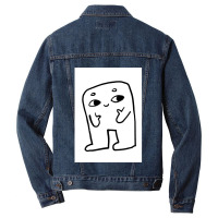 Smile Cartoon Doodle Character Minimal Art Design Men Denim Jacket | Artistshot