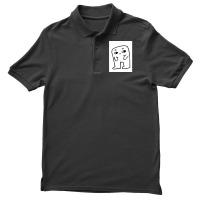 Smile Cartoon Doodle Character Minimal Art Design Men's Polo Shirt | Artistshot