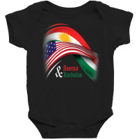 T Shirt Kurdistan And American Baby Bodysuit | Artistshot