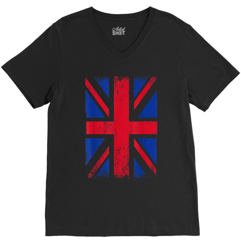 Union Jack Flag England Great Britain United Kingdom V-neck Tee | Artistshot