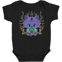 Black Cat With Halloween Teddy Bear Feline For Horror Fans T Shirt Baby Bodysuit | Artistshot