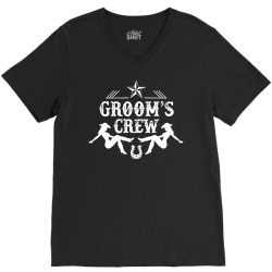 Old West Bachelor Party - Groom's Crew Version V-Neck Tee | Artistshot