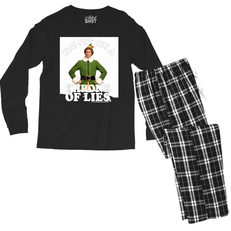 Elf You Sit On A Throne Of Lies Men's Long Sleeve Pajama Set | Artistshot