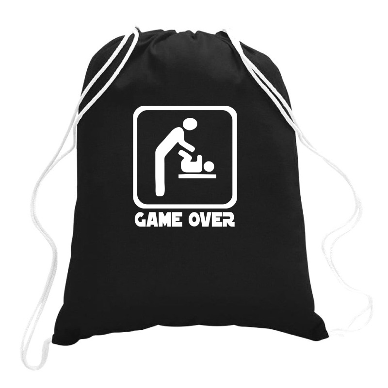 Game Over Daddy Funny Drawstring Bags | Artistshot