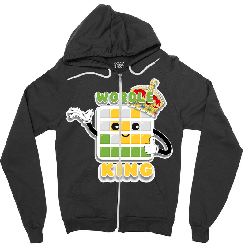 Wordle King Daily Word Game Wordle Kawaii Zipper Hoodie | Artistshot