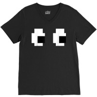 Retro Arcade Game Ghost 80s 8 Bit Halloween Group Costume T Shirt V-neck Tee | Artistshot