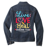 Dialysis Tech Dialysis Technician Gifts Ladies Denim Jacket | Artistshot