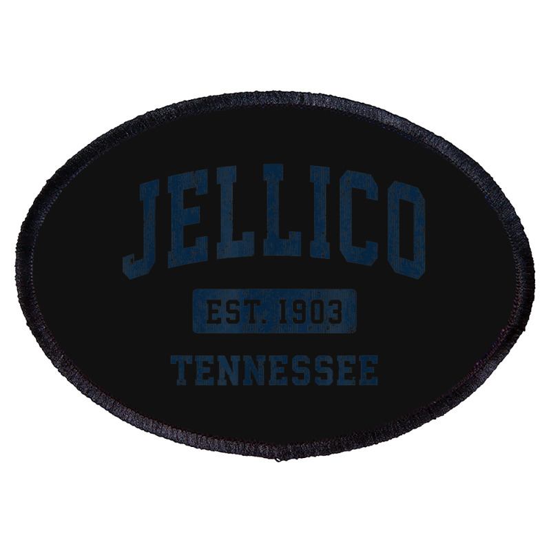 Jellico Tennessee Tn Vintage Athletic Sports Design Oval Patch | Artistshot