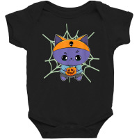 Black Cat With Halloween Pumpkin Feline For Horror Fans T Shirt Baby Bodysuit | Artistshot