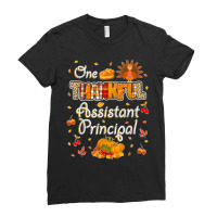 One Thankful Assistant Principal Fall Autumn Thanksgiving Ladies Fitted T-shirt | Artistshot