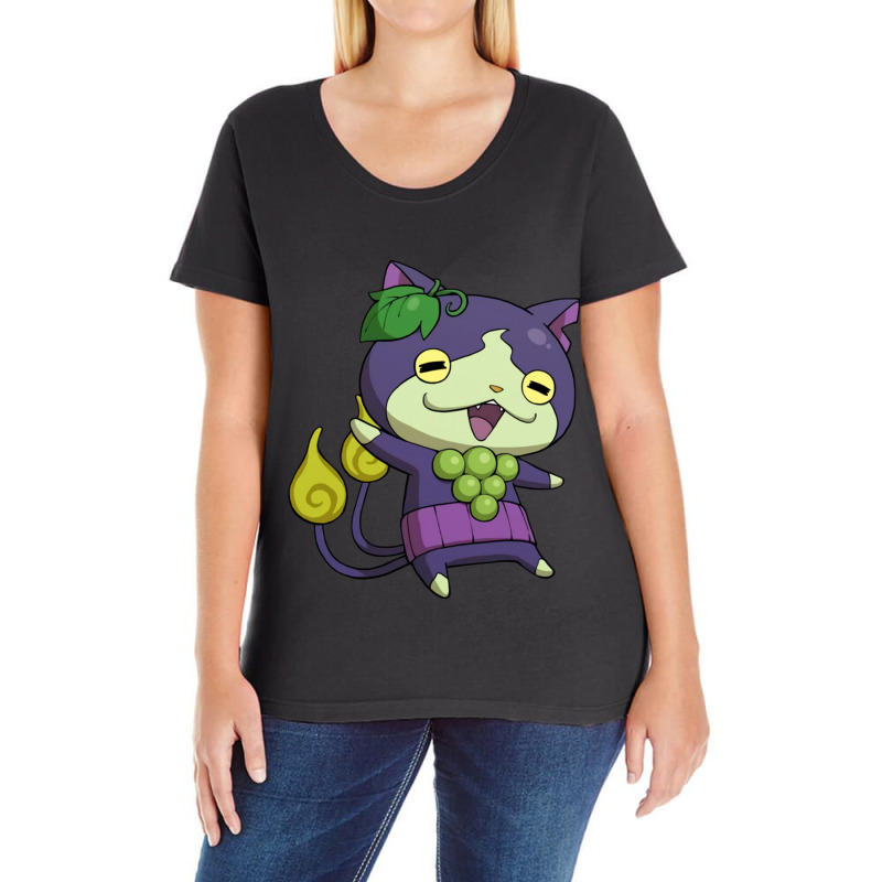 Grape Jibanyan Ladies Curvy T-Shirt by cm-arts | Artistshot