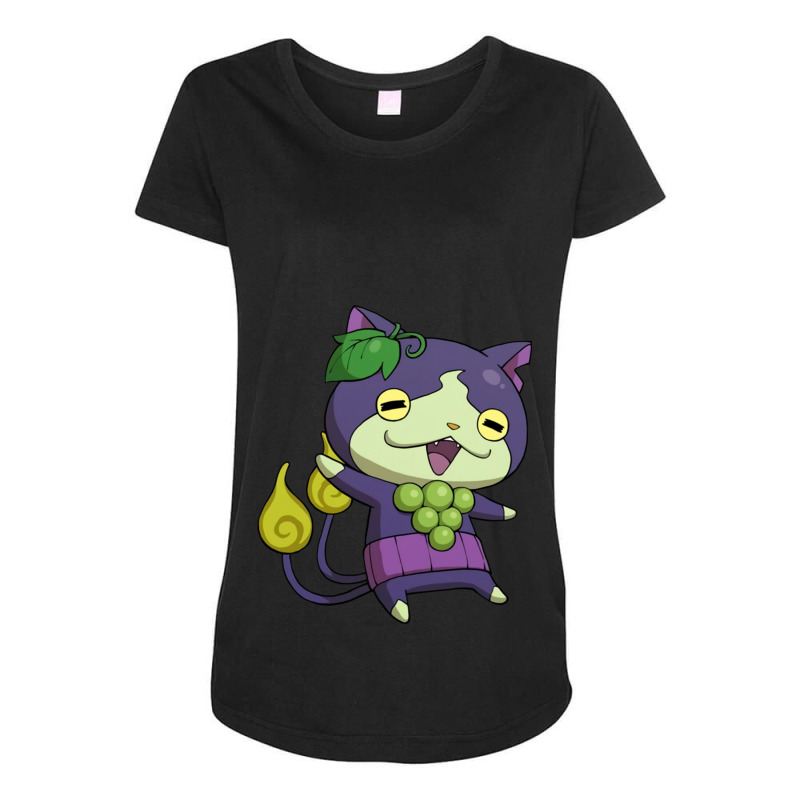 Grape Jibanyan Maternity Scoop Neck T-shirt by cm-arts | Artistshot