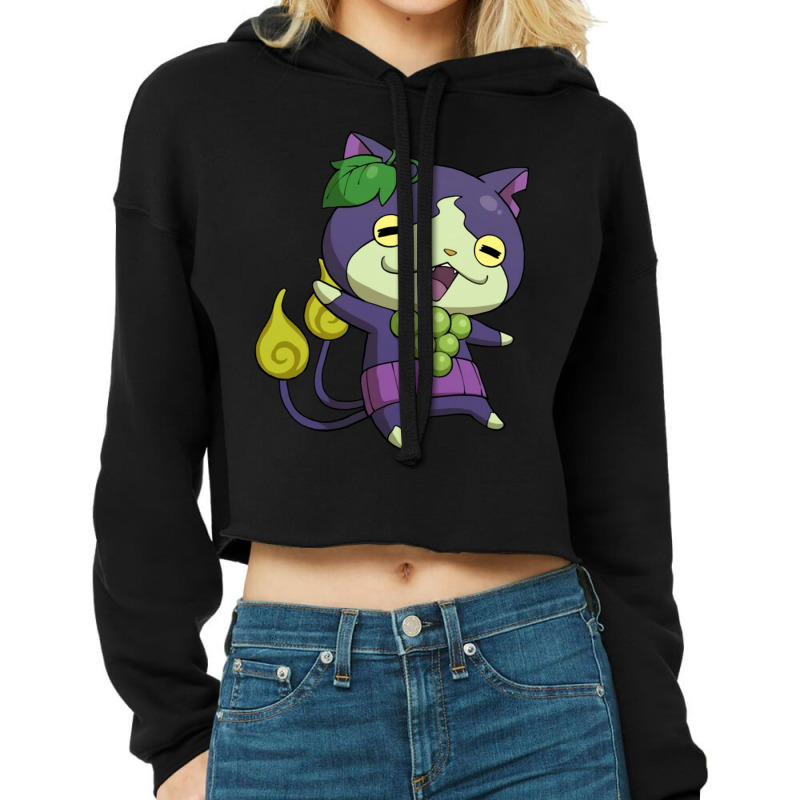 Grape Jibanyan Cropped Hoodie by cm-arts | Artistshot