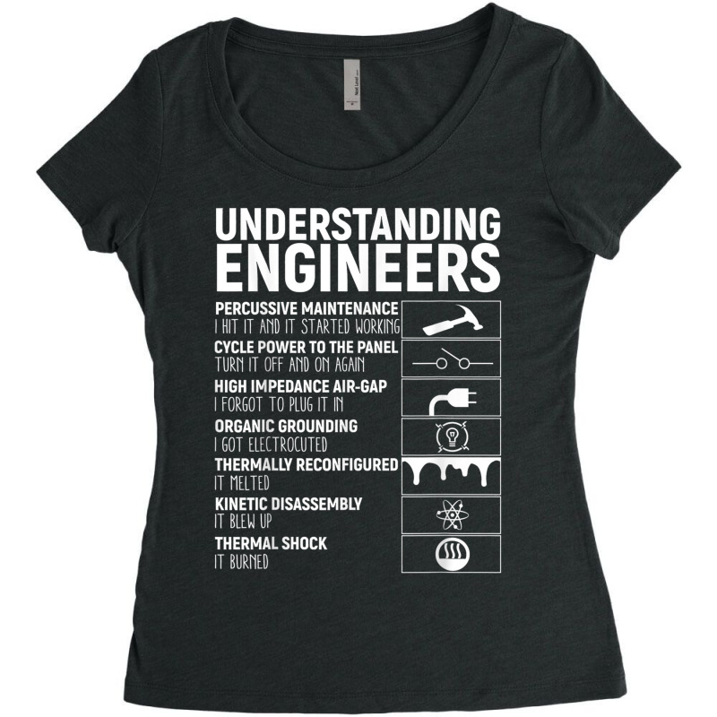 Understanding Engineers Funny Mechanical Engineering Women's Triblend Scoop T-shirt by Outpost | Artistshot