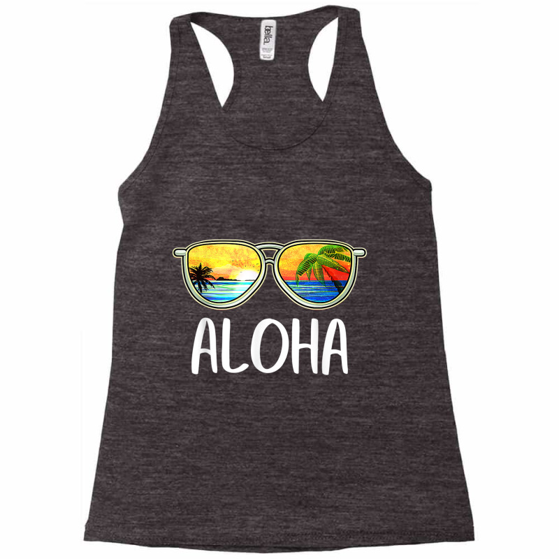 Aloha Hawaii Hawaiian Island Sunglasses Palm Trees Beach T Shirt Racerback Tank by cm-arts | Artistshot