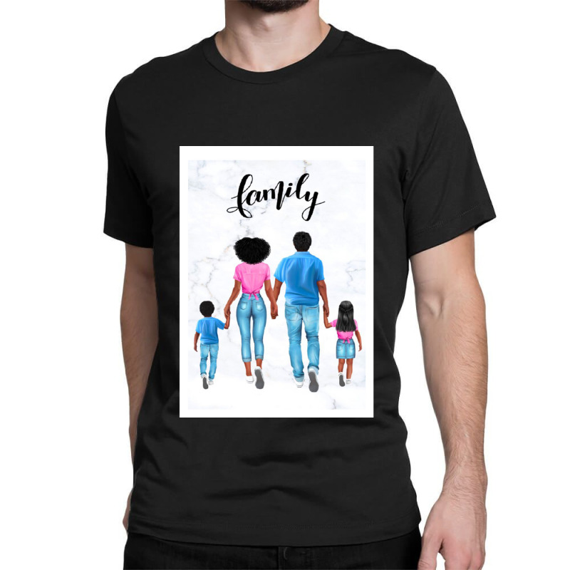 Family Clip Art, Mom And Dad With Twins, Personalized Family Portrait, Classic T-shirt by KIYMORLET | Artistshot