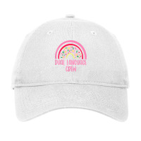 Dual Language Crew Rainbow Bilingual Teacher Dual Language T Shirt Adjustable Cap | Artistshot