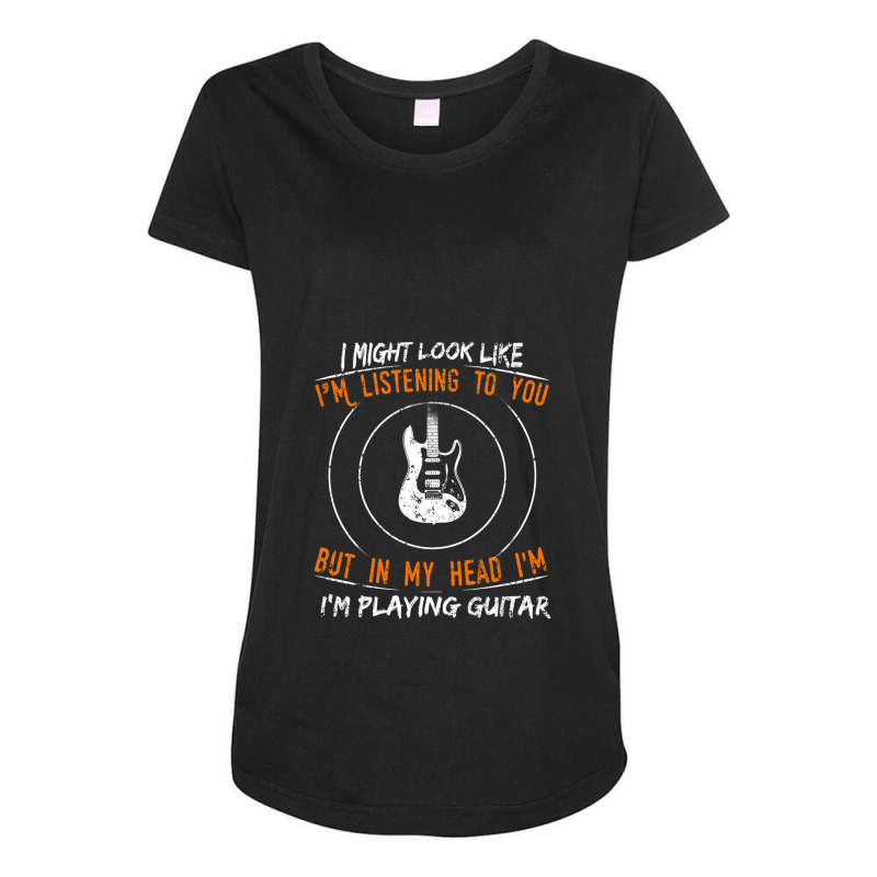 But In My Head Im Playing Guitar Teacher Guitarist Maternity Scoop Neck T-shirt by cm-arts | Artistshot